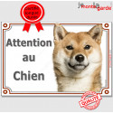 Shiba Inu, plaque "Attention au Chien" 24 cm LUX C