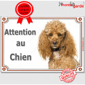 Caniche, plaque portail "Attention au Chien" 24 cm LUXE D