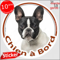 Bouledogue Français, sticker "Chien à Bord" 14 cm