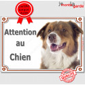 Aussie tricolore rouge, plaque portail "Attention au Chien" 24 cm LUX