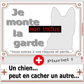 Old English Bulldog, plaque "Attention au Chien" 24 cm LUX C