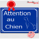 Attention au Chien, Plaque de Rue Bleu Marine foncé panneau affiche pancarte portail