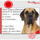 Danois fauve, plaque humour "parcourt distance Niche - Portail, rapide" photo Dogue Allemand marron attention au chien