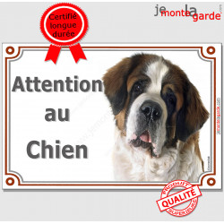 St-Bernard, plaque portail "Attention au Chien" 24 cm LUXE C