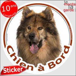 Eurasier, disque autocollant voiture "Chien à Bord" 2 tailles