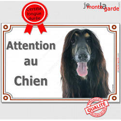 Afghan, plaque portail "Attention au Chien" 24 cm LUXE C