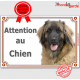 Berger Leonberg, plaque portail "Attention au Chien" pancarte panneau photo