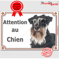 Schnauzer, plaque portail "Attention au Chien" 2 tailles LUXE C