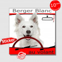 "Berger Blanc au volant" autocollant voiture 15 cm