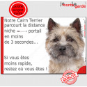 Cairn Terrier, plaque humour "distance Niche - Portail" 24 cm 3S