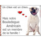Bouledogue Américain Assis, Plaque Portail un chien est un chien, membre de la famille, pancarte, affiche panneau