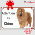 Chow-Chow, plaque portail "Attention au Chien" 24 cm LUX