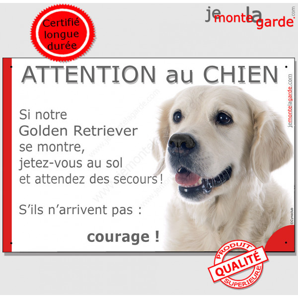 Achetez sur  votre Panneau Attention au chien Golden retriever