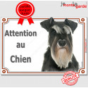 Schnauzer, plaque portail "Attention au Chien" 24 cm LUX C