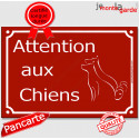 Plaque Portail "Attention aux Chiens" Rue Bordeaux pluriel 24 cm