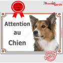 Border Collie, plaque portail "Attention au Chien" 24 cm LUX