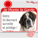 St-Bernard, plaque rouge "Je Monte la Garde" 24 cm RED