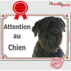 Bouvier des Flandres, plaque portail "Attention au Chien" pancarte panneau photo