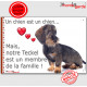 Teckel Poils Durs, Plaque "un chien est un membre de la famille" pancarte panneau attention au chien idée cadeau