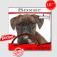 "Boxer au volant" panneau autocollant humoristique voiture photo sticker drôle Boxeur bringé marron chien à bord