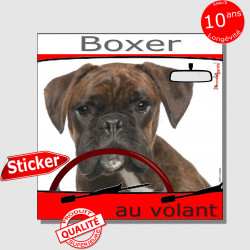 plaque attention au chien boxer métal 29 X 20 percée 4 coins réf 11