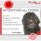 Berger Pyrénées noir, plaque portail humour "Attention au Chien, Jetez Vous au Sol, attendez secours, courage" pancarte Labrit