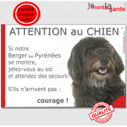 Labrit, plaque humour "Jetez Vous au Sol, Attention au Chien" 24 cm JET