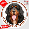 Dogue du Tibet, sticker voiture "Chien à Bord" 14 cm