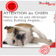 Plaque portail humour "Attention au Chien, ne pas déranger notre Bulldog Anglais" pancarte panneau fatigue photo Bouledogue GB