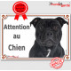 Plaque portail Attention au Chien, Staffie noir Tête, pancarte panneau Staffy photo