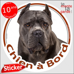 Cane Corso, sticker voiture "Chien à Bord" 14 cm