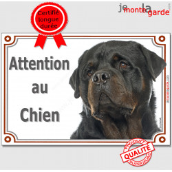 Rottweiler, plaque portail "Attention au Chien" 24 cm LUXE C