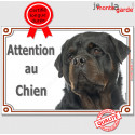 Rottweiler, plaque portail "Attention au Chien" 24 cm LUXE C