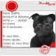 Staffie Noir, Plaque Portail Staffy distance niche-portail 3 secondes, pancarte, affiche panneau drôle marrant humour photo