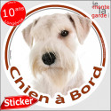 Schnauzer, disque autocollant "Chien à Bord" 14 cm