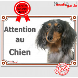 Teckel, plaque portail "Attention au Chien" 2 tailles LUX D