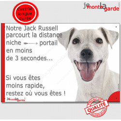 Jack Russell, plaque "distance Niche - Portail" 24 cm 3SEC