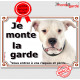 Dogue Argentin, plaque portail, photo "Je Monte la Garde risques périls" pancarte photo