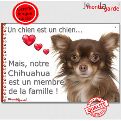 Chihuahua, plaque "Membre de la Famille" 24 cm LOVE