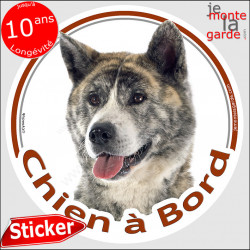 Akita Inu, sticker voiture "Chien à Bord" 14 cm