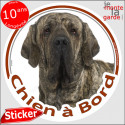 Fila Brasileiro, disque autocollant "Chien à Bord" 14 cm