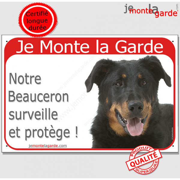 Plaque Panneau Pancarte chien beauceron 7 - Dim 24.40 x 14.50 cm