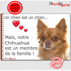 Chihuahua, plaque "Membre de la Famille" 24 cm LOVE