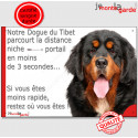 Dogue du Tibet, plaque humour "distance Niche-Portail" 24 cm 3S