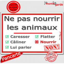 Panneau Portail "Ne pas Nourrir les Animaux, merci", pancarte champ, chevaux, ânes, poneys, panneau interdit manger
