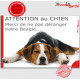 Plaque portail humour "Attention au Chien, Merci de ne pas déranger notre Beagle" pancarte photo drôle panneau affiche marrant