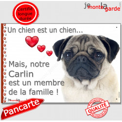 Carlin, plaque "Membre de la Famille" 24 cm LOVE