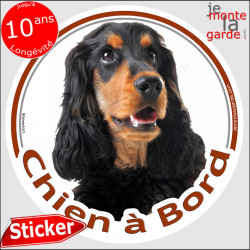 Cocker Anglais, sticker "Chien à Bord" 14 cm