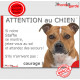 Staffie fauve marron, plaque humour " Jetez Vous au Sol, Attention Chien, courage" pancarte panneau bull staffordshire terrier