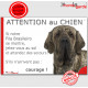 Fila de Brasileiro bringé, plaque portail humour "Attention au Chien, Jetez Vous au Sol, attendez secours, courage" photo drôle